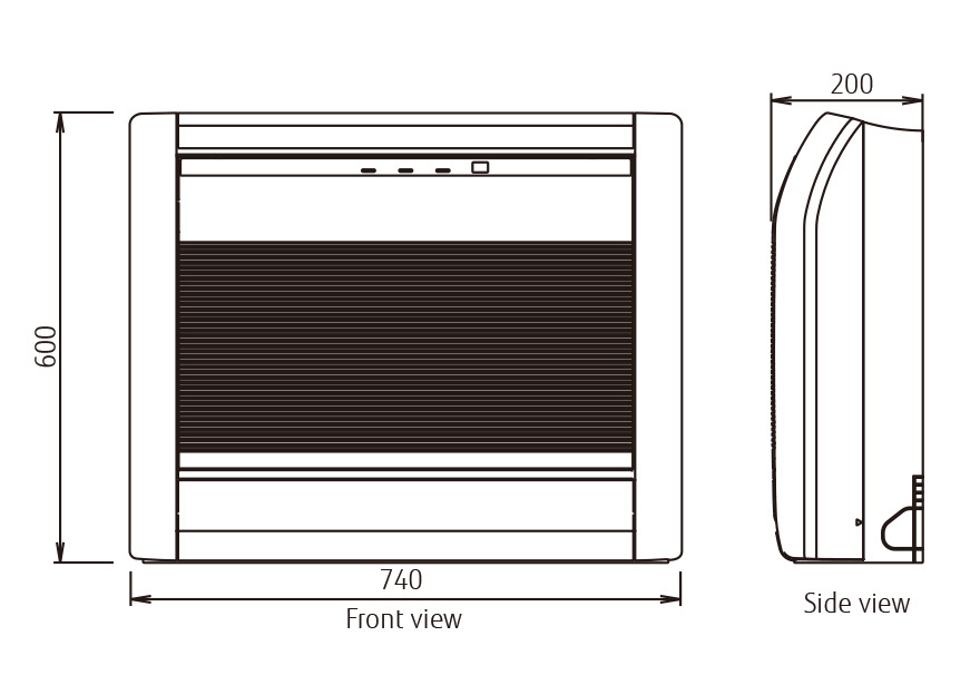 Fujitsu-General grīdas-radiatoru KV sērijas siltumsūknis un gaisa kondicionieris 3,5kW komplekts, kas paredzēts 20-40m2