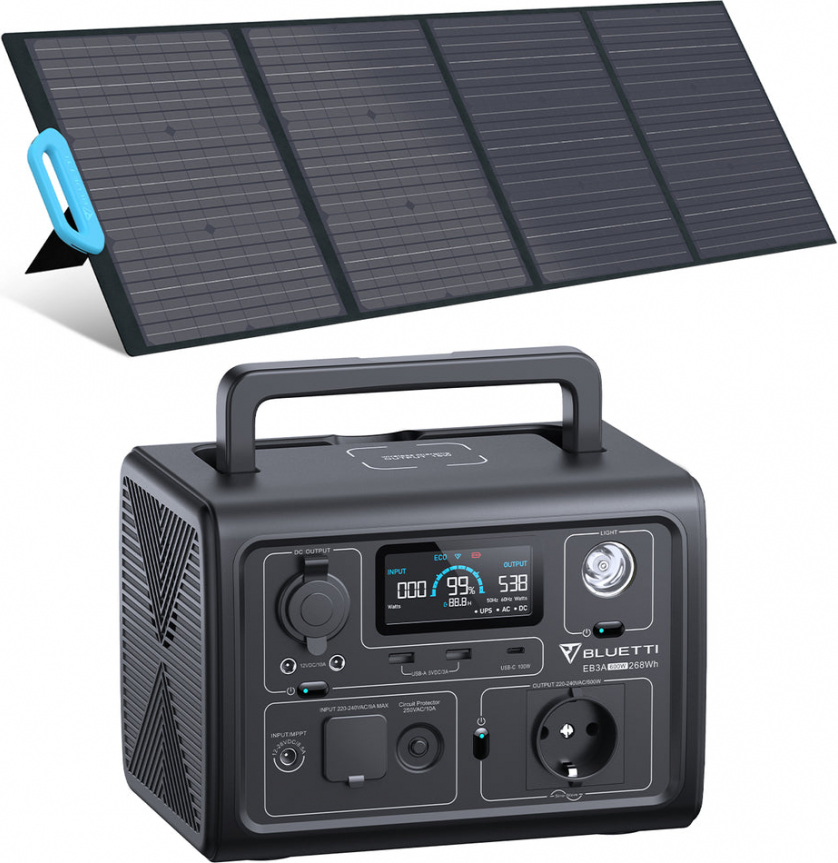 Bluetti EB3A + PV120 saules ģeneratora komplekts