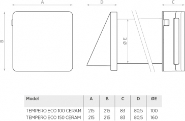 O'erre tempero eco 100 ceram base cauri sienai liekams  mazais rekupertors