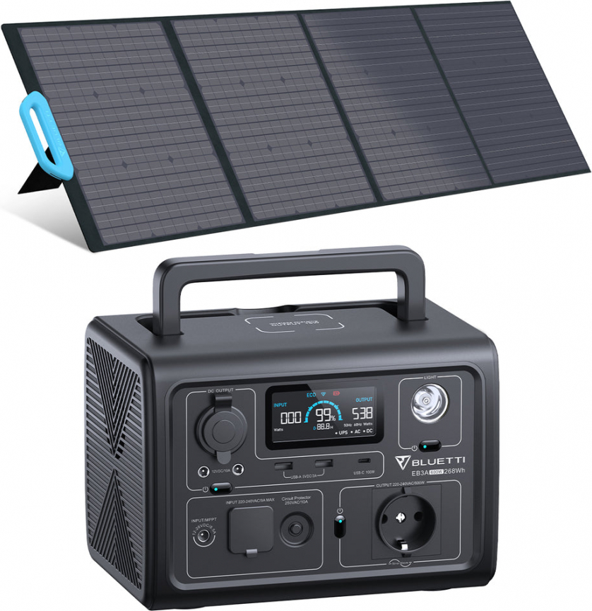 Bluetti EB3A + PV200 saules ģeneratora komplekts