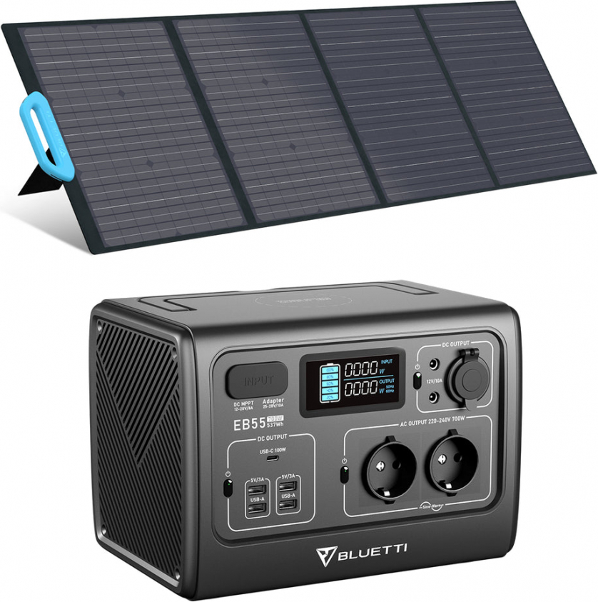 Bluetti EB55 + PV120 saules ģeneratora komplekts