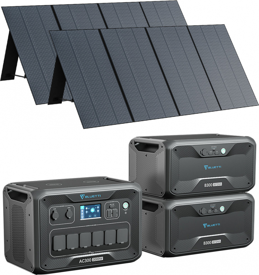 Bluetti AC300 + 2*B300 + 2*PV350 saules ģener...