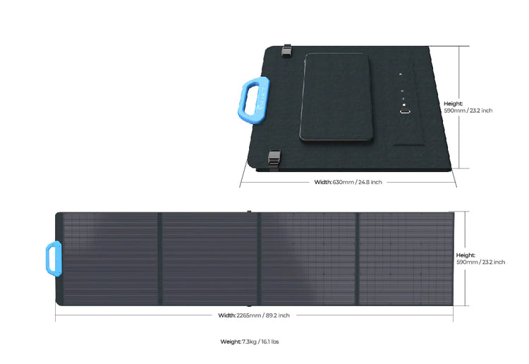 Bluetti PV200 pārnēsājamais saules panelis|200W