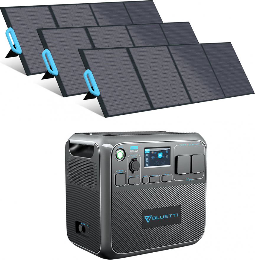 Bluetti AC200P + 3*PV200 saules ģeneratora komplekts